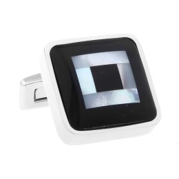 Mansetinööbid - emapärliplaat mustas ruudus